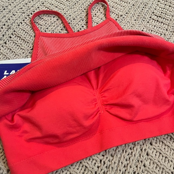 JoyLab - Bright Salmon Ribbed Seamless Bra - Medium - Picture 4 of 7